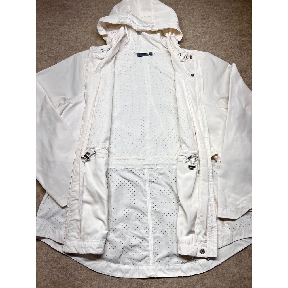 Athleta Windbreaker Jacket Women XL White Good Hooded Perforated Ventilated Back - Picture 6 of 12